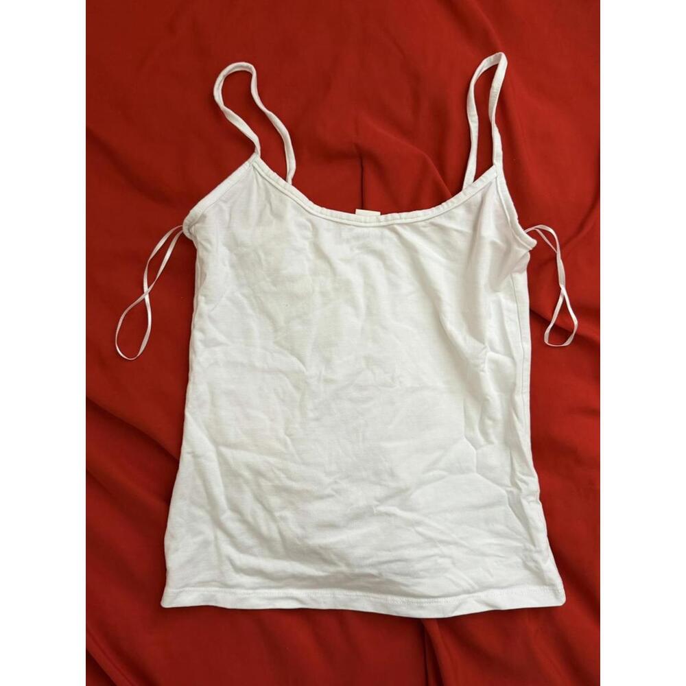 MONKI Spaghetti Strap Tank Top in White (SMALL)